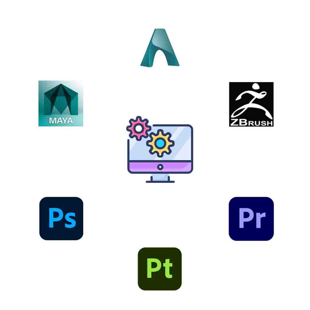 3d software red apple learning